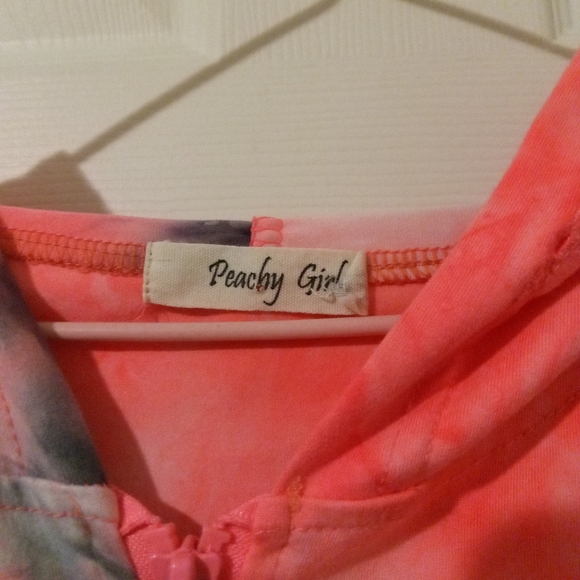 (Clearance) Peachy Girl pink & purple tye dye hoodie - Picture 3 of 4